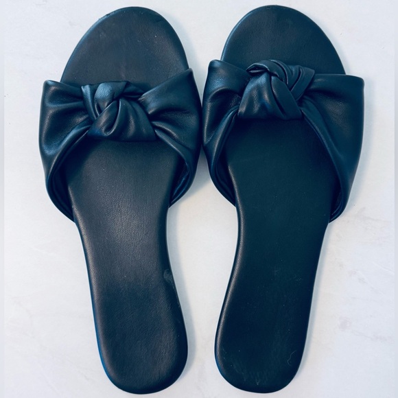 Black Women's Slide Sandals - Picture 1 of 5
